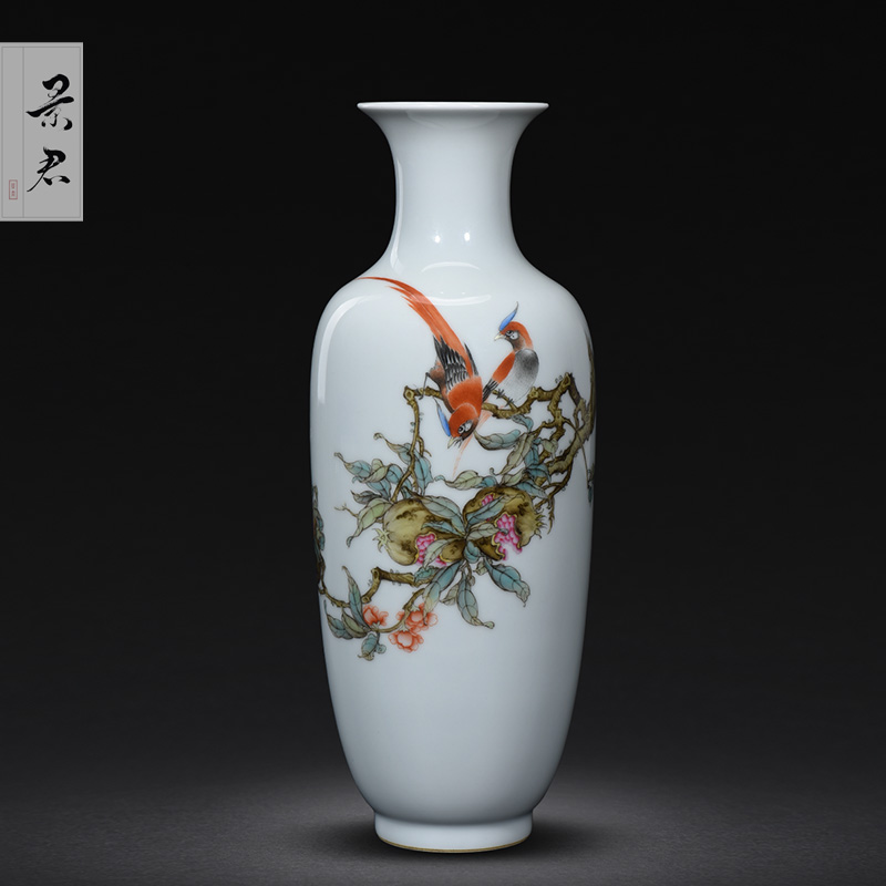 Jingdezhen hand - made wooden stick bottle master porcelain vase furnishing articles ceramic sitting room decoration as ceramic flower vases