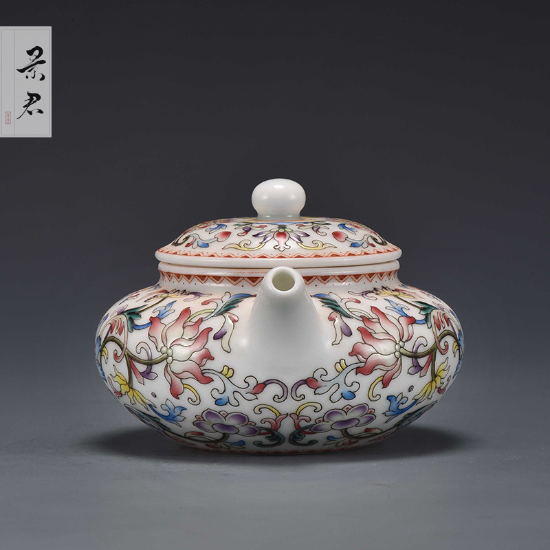 JingJun jingdezhen hand - made ceramic teapot kung fu tea set porcelain teapot single pot of tea set to filter the teapot