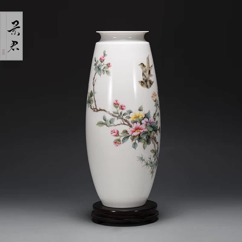 JingJun jingdezhen painting of flowers and hand - made of ceramic vase furnishing articles furnishing articles sitting room put vase sitting room of new Chinese style porcelain