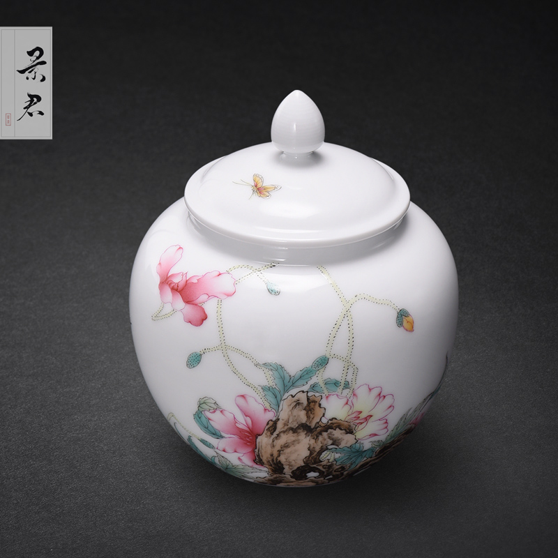 The Collection level of copy su fu the qing qianlong drive jingdezhen up enamel see corn poppy caddy fixings small POTS