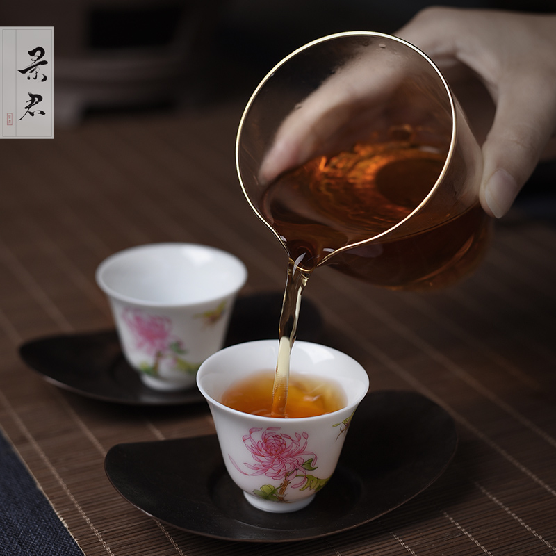 Jingdezhen ceramic kung fu tea tureen pure manual hand draw three cups to tureen tea bowl GaiWanCha cups