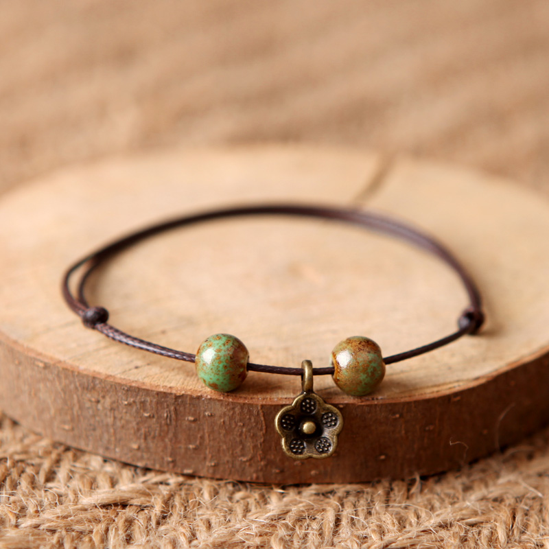 Green GeSen series ceramic bracelet literary small pure and fresh and the original ceramic checking the original accessories stall wind restoring ancient ways the supply of goods