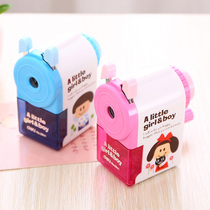 Deli childrens pencil sharpener Automatic hand pencil sharpener Small portable primary school cartoon pen sharpener Pen sharpener