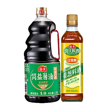 【猫超】海天简盐酱油+姜葱料酒1.9L+450ml[5元优惠券]-寻折猪