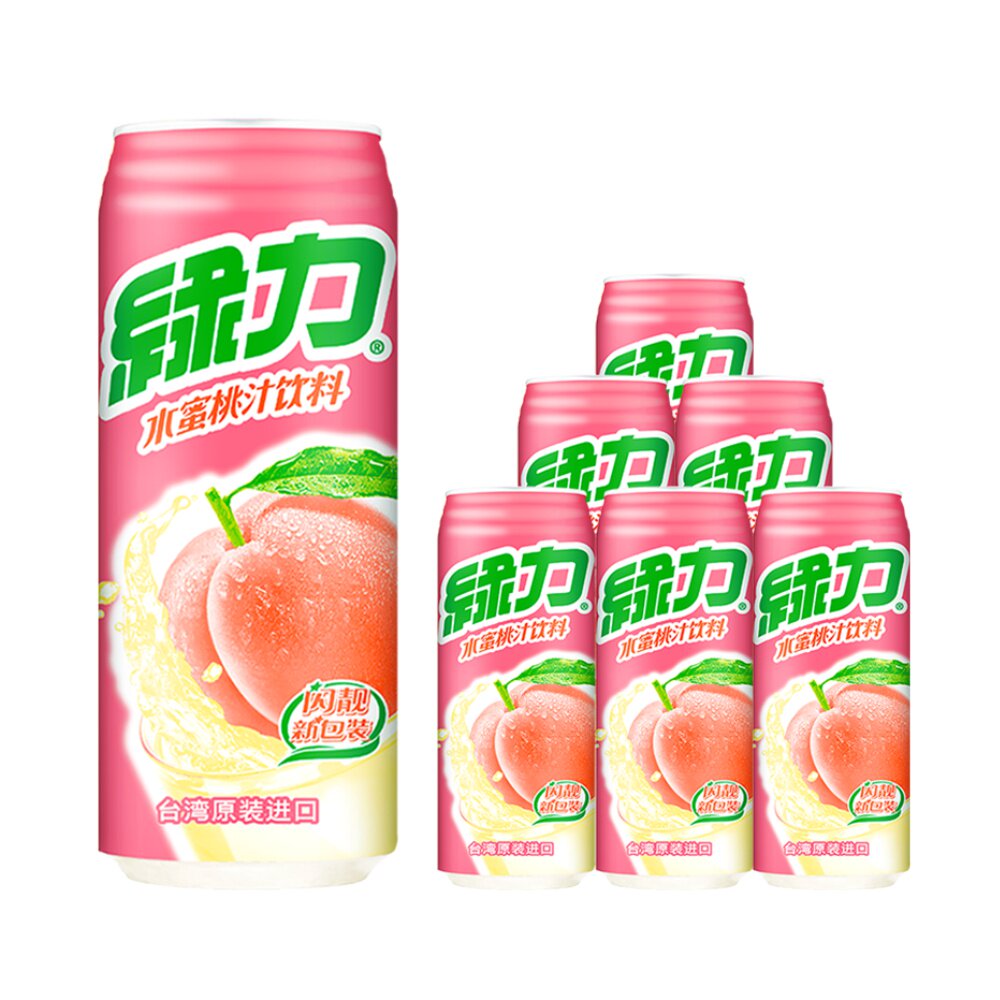 中国台湾进口绿力水蜜桃汁490ml*6瓶(热品库)