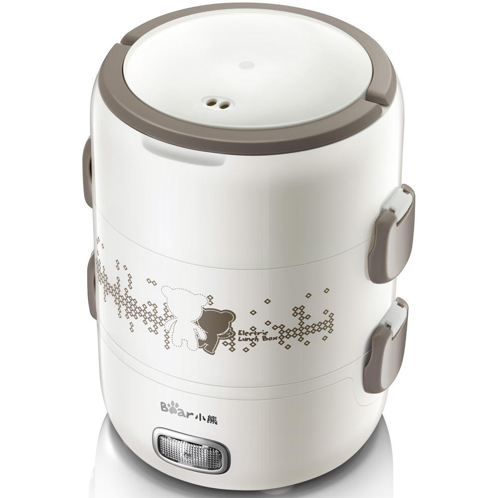 bear / bear electric lunch box dfh-s2358 heating three-layer rice steamer heating lunch box insulation 2l