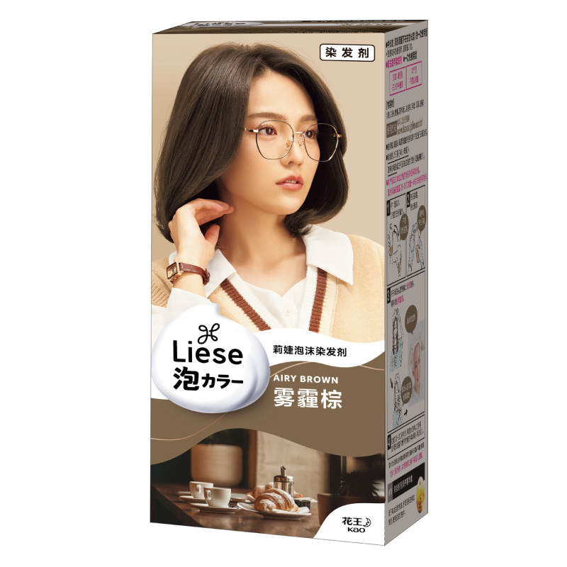 花王莉婕Liese泡沫染发剂雾霾棕色108ml自己在家染泡泡染纯正品 花王莉婕Liese泡沫染发剂雾霾棕色108ml自己在家染泡泡染纯正品