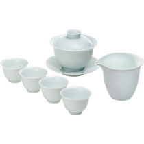 Jingdezhen official ceramic carving personal tea Kung Fu tea set home tea bowl gift