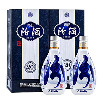 汾酒山西杏花村53度青花500ml*2（带礼袋）[100元优惠券]-寻折猪