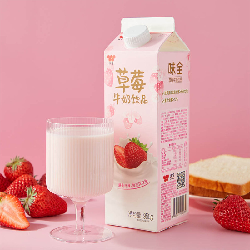 味全牛乳饮品草莓味950g×5(热品库)