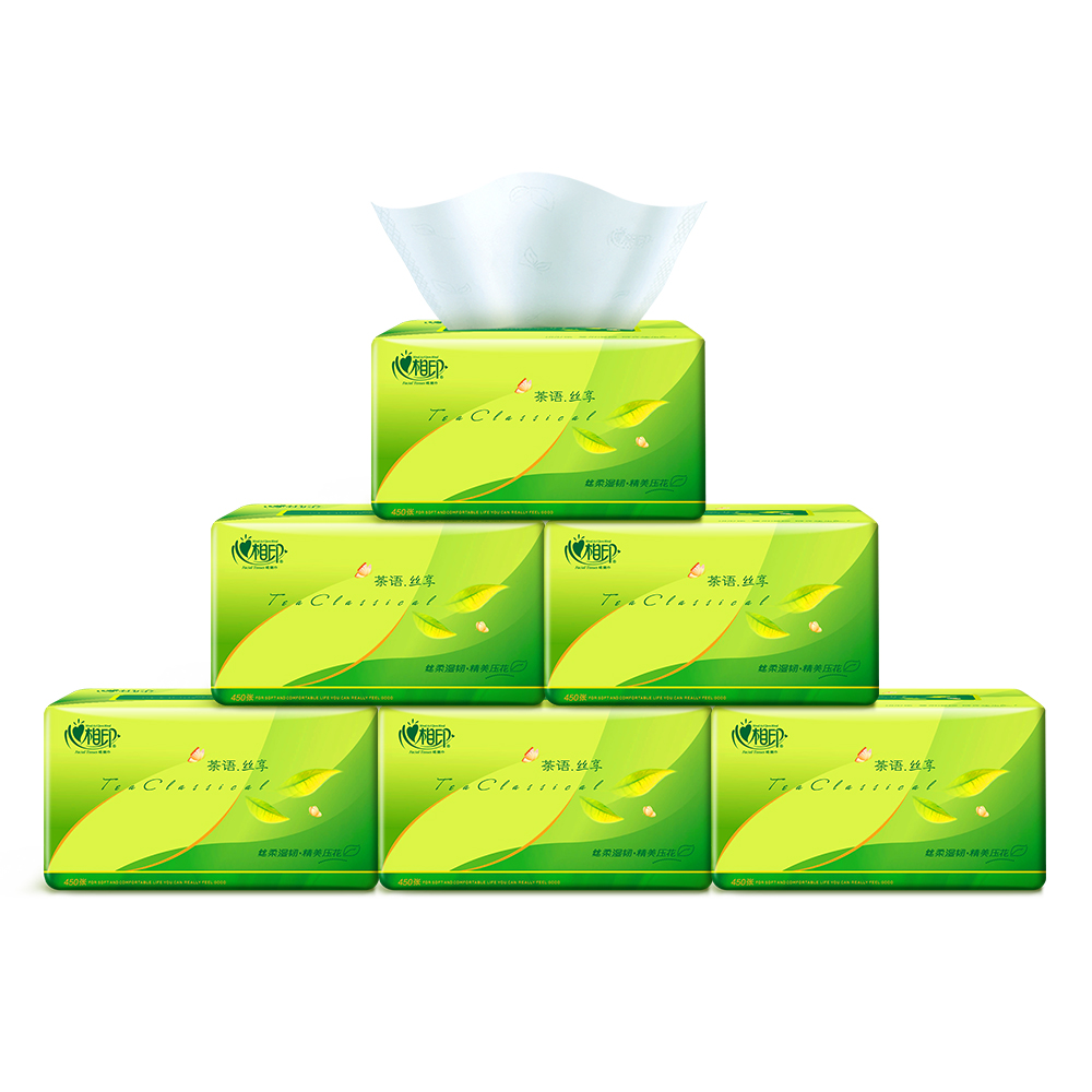 【天猫超市】心相印茶语丝享系列抽纸3层150抽*24包纸巾(整箱)