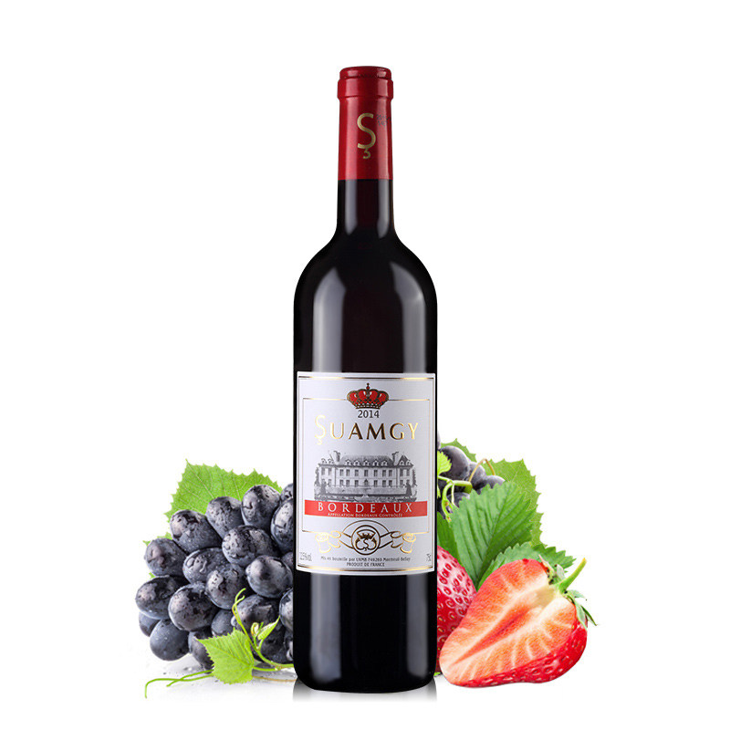 【天猫超市】圣芝红酒 法国进口皇冠波尔多aoc干红葡萄酒750ml