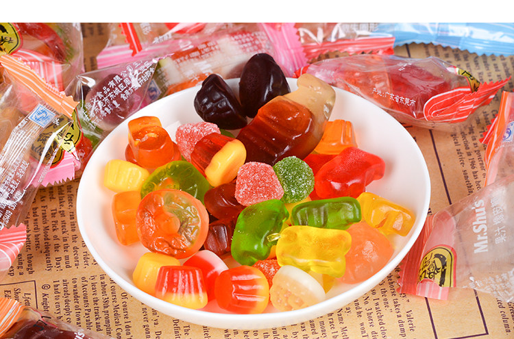 徐福记橡皮糖儿童qq糖果汁软糖喜糖超大散称500g小零食约40小包