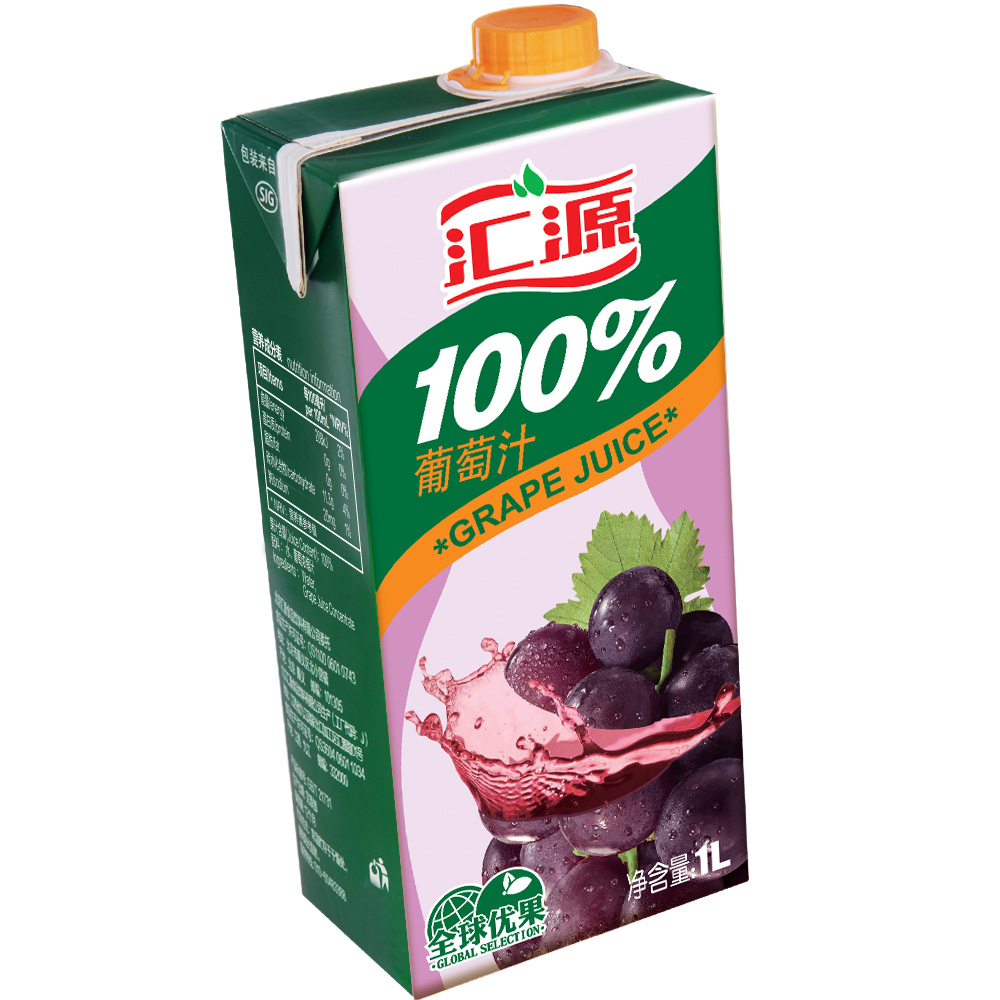 【天猫超市】汇源100%葡萄汁1l/瓶浓缩果汁水果饮料果汁 饮品