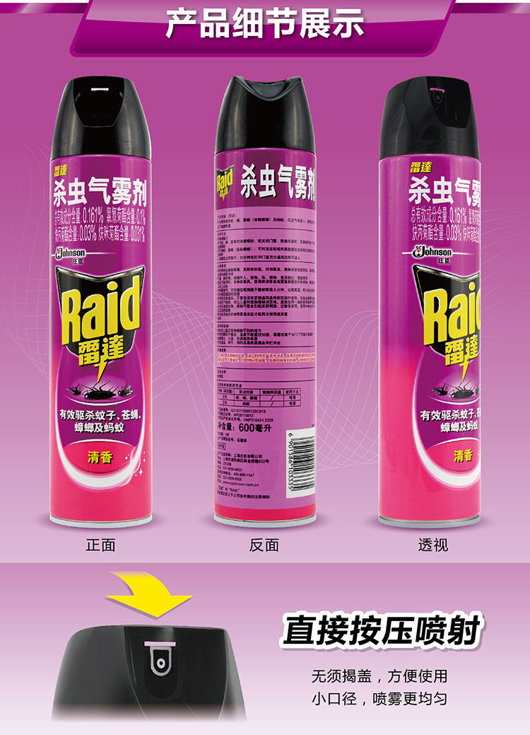 雷达杀虫气雾剂清香型300ml