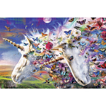 Jigsaw puzzle 500 pieces wooden toy Butterfly Dream-unicorn love anime color wooden adult children puzzle gift
