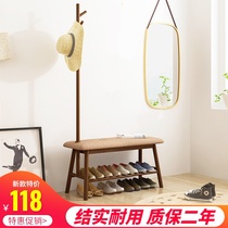 Nordic multifunctional shoe-changing stool at the door with coat rack integrated porch floor hanging hanger with shoes stool shoe cabinet rack