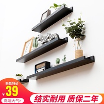 Nordic solid wood partition living room shelf Wall bedroom wall hanging shelf TV wall decoration book shelf