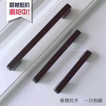 Black handle modern simple dumb black American Nordic cabinet drawer wardrobe door handle thickened Furniture Hardware