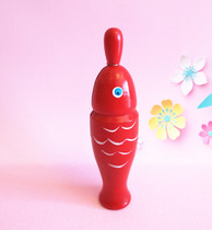 Orff percussion instrument fish-shaped wooden fish small fish Bangzi red wooden fish sound tube childrens music teaching aids