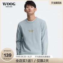 WOOG2005 winter embroidered sweater pullover round neck mens sweater 2021 winter Korean version of the trend sweater men