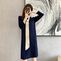 Loose Straight Drum Display Slim Knit Dress 2022 Women in the spring and autumn The long section of the base sweater dresses Rojia RMOJUL