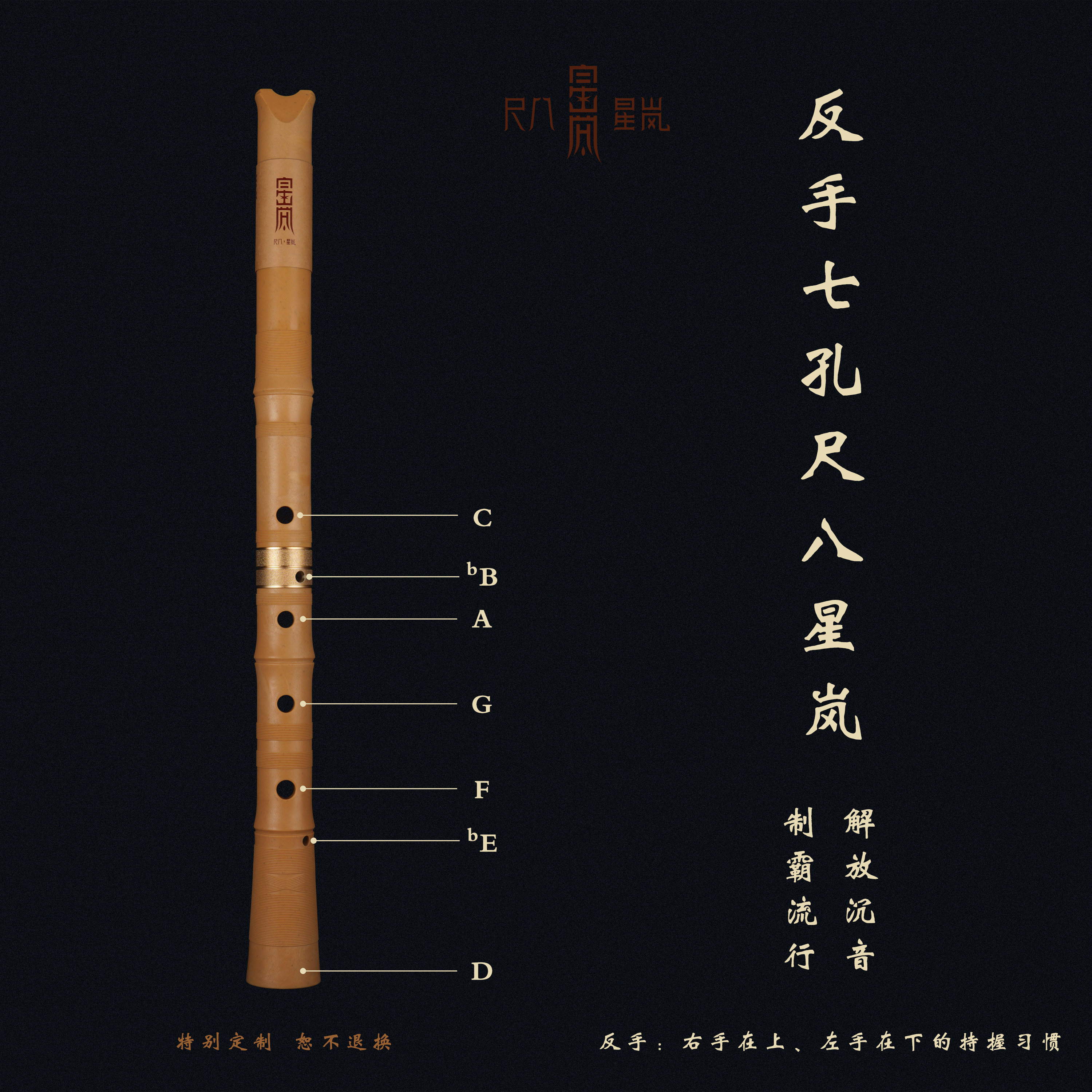 日本尺八入門樂器星嵐樹脂尺八初學者五孔尺八正手七孔尺八中西通用尺八