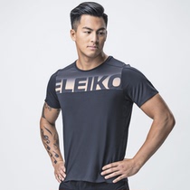 ELEIKO mens T-shirt Summer non-slip breathable sweat and sweat training Fitness bodybuilding movement