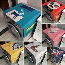 Cartoon washing machine cover cloth single door refrigerator cover storage curtain cover dust cover bedside cabinet cloth multifunctional cover towel