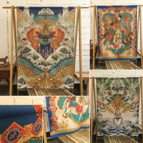 New cotton linen curtain modern painting porch bedroom kitchen restaurant decoration partition half curtain toilet hanging cloth curtain