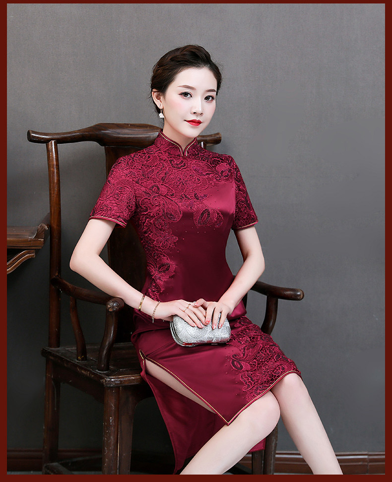 婚礼妈妈装高贵喜婆婆婚宴礼服结婚嫁女儿丈母娘岳母婚庆真丝旗袍