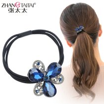 Head rope female Korean Net red ins tie hair floral headdress jewelry Korean Hairband leather band adult headdress rhinestone hair rope