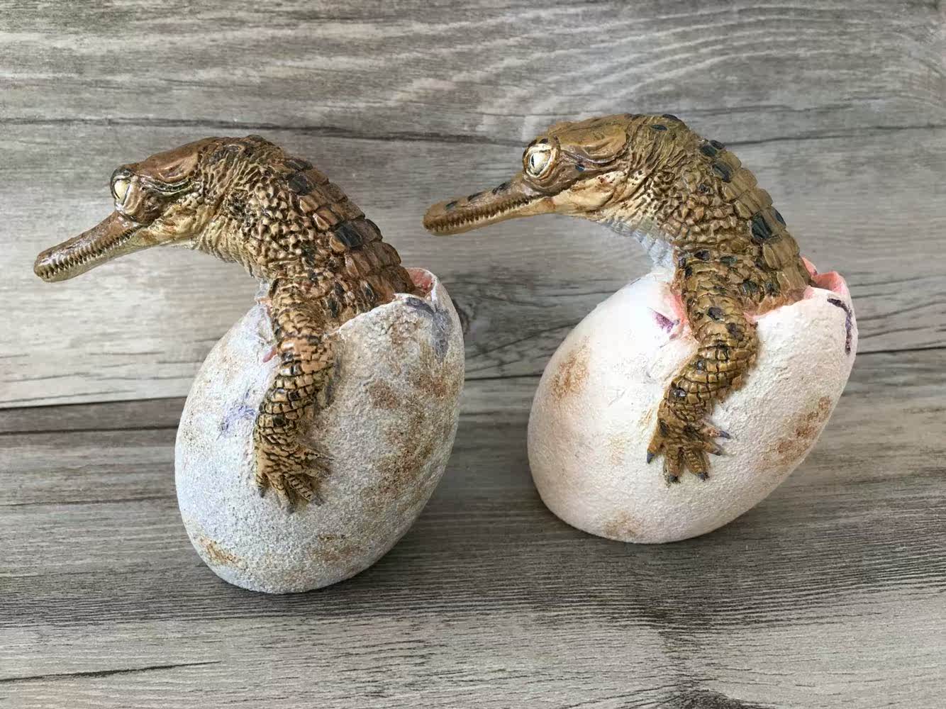 【现货】 印度食鱼鳄孵化出壳模型 鳄鱼模型 鳄鱼蛋模型