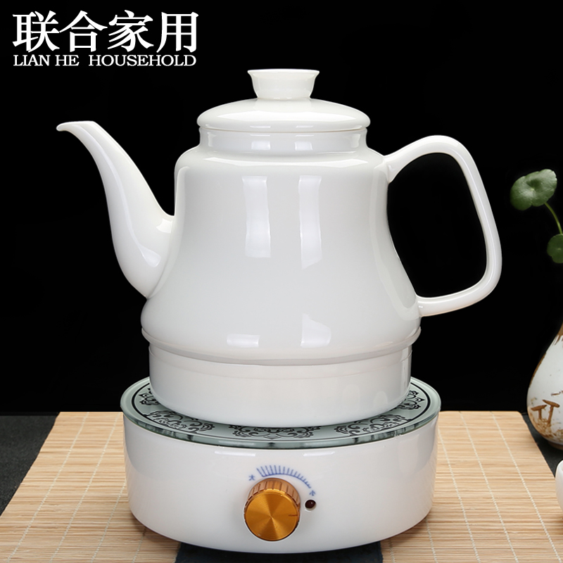 Boiling water pot to be household dehua white porcelain kettle heat - resistant glass domestic large - sized boiled tea tea set