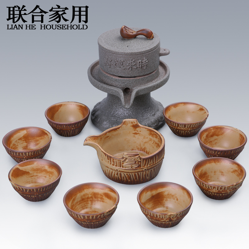 To be domestic half automatic kung fu tea set ceramic lazy atone creative tea teapot teacup set