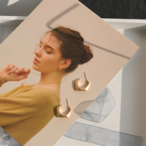 Because of the lack of Sting s925 silver needle matte diamond irregular metal stud earrings Cold wind minimalist wild fashion earrings