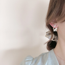 Because of the lack of Sting s925 silver needle a two-wearing zircon butterfly stud earrings super fairy quality wild earrings fashion wild