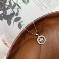 Because of the lack of Sting s925 whole body sterling silver clavicle chain colorful five-pointed star micro-inlaid necklace to give people a gift beautiful fashion