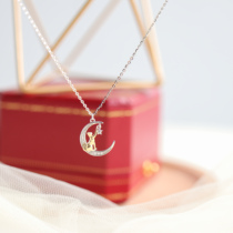 Because of the lack of Sting s925 sterling silver necklace Cat star Moon exquisite zircon clavicle chain temperament fun thin and wild