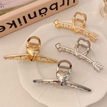 One arrow through the heart Metal Large grab clip female shark clip cute clip headgear simple French hair high-end hair card