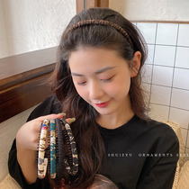 Retro French hairpin hair band female hair travel headband wash face Net red 2021 new hair bundle winter headgear