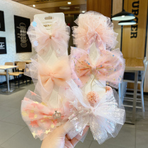 Mesh bow children hairclip girl princess cute clip baby hair accessories small autumn and winter women headgear