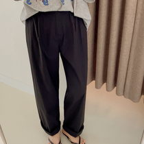 (Spot second hair) Joo Korea simple temperament side pocket micro-Stretch Straight pants D