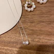 Joo Korea Pearl Little Diamond Design 925 silver fine necklace