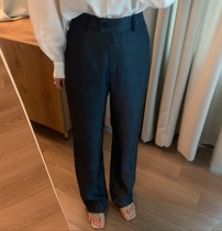 Spot on the spot = Joo Korea Fashion blue Black mercerizing sensary 1oo% straight barrel Western pants d