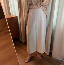Spot SPOT Joo Korea Front Fake Open Fork Design Atmospheric Long Skirt Half Body Skirt 2color