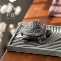 Shi Yin Wujin stone turtle tea pet ornaments boutique can be carved hand longevity Zhaocai tea play tea accessories