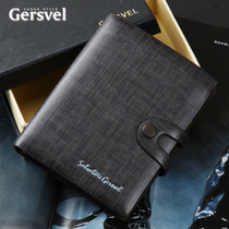 New Men Bull Leather Wallet Male short Vertical Money Clip Silver Bag Mens Bag Buckle Trendy Leather Clip Fashion