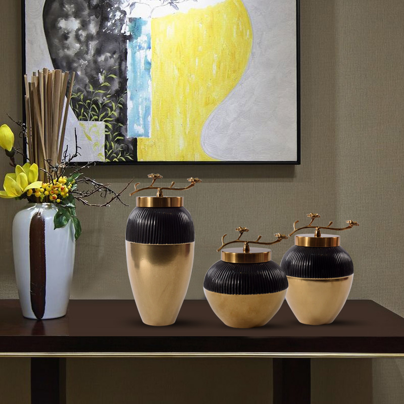 New classical art BeiZi ceramic home furnishing articles metal glaze gold study example room decoration in the living room