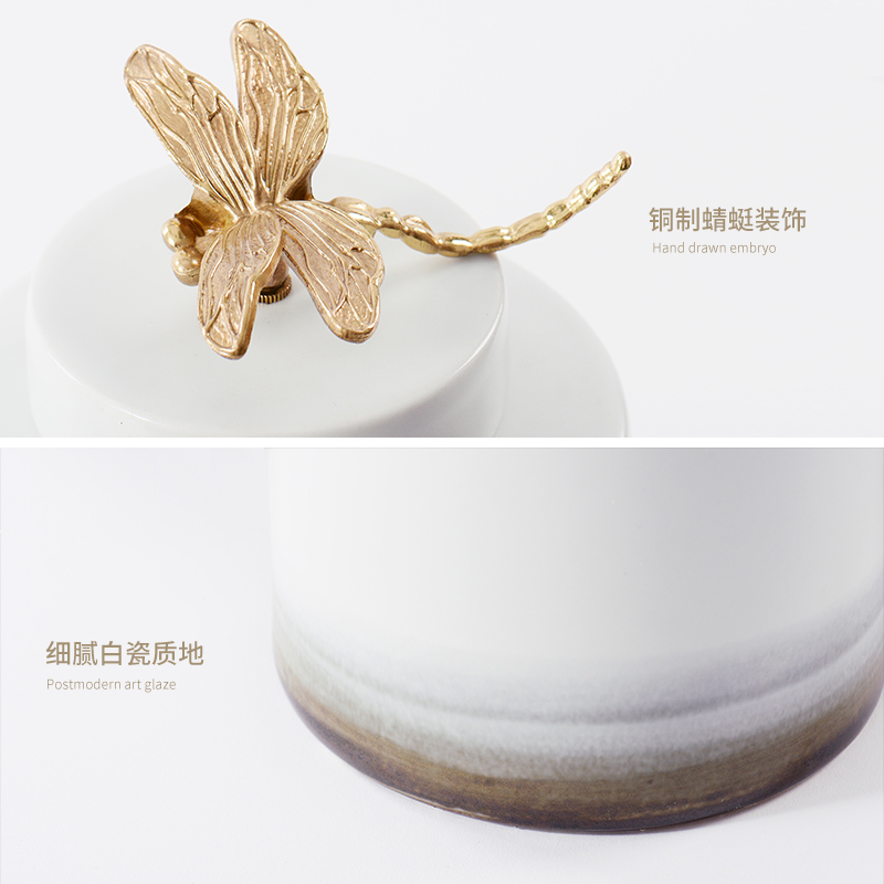 The New Chinese ceramic art BeiZi storage tank ink inferior smooth white household act the role ofing is tasted brass butterfly soft outfit desktop furnishing articles